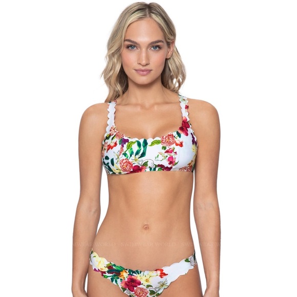 NWT PQ SWIM reversible scalloped edge bikini top size large - Picture 5 of 6